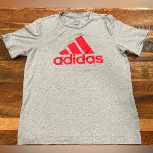 Adidas Mens T-Shirt, Gray Size Small